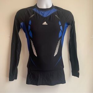 Adidas Black and Blue Long Sleeve Shirt